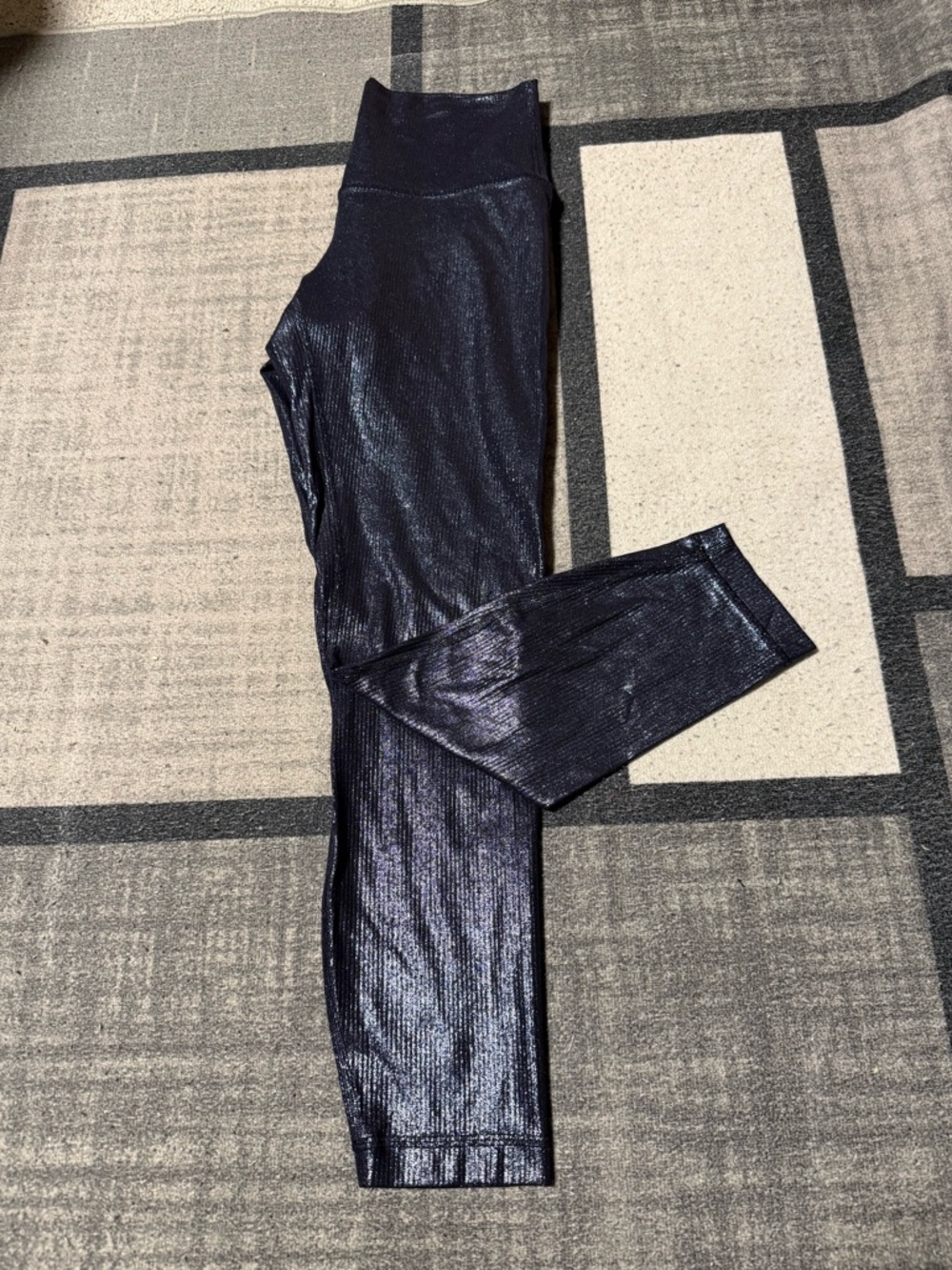 Lululemon Align Ribbed Radiate Foil Print Black Night Leggings